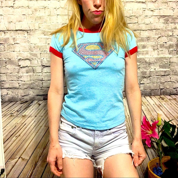 DC Comics Tops - ‼️SUPERMAN Micro Bling Fitted Tee‼️